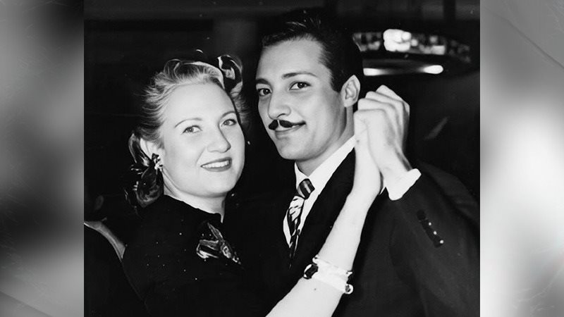 رشدي أباظة وزوجته الأمريكية